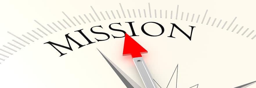 Compass pointing to Mission
